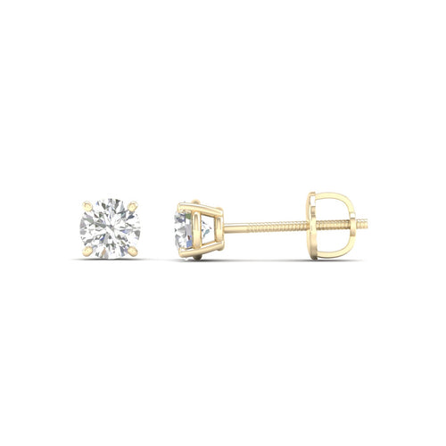 1/2 ctw Classic Round Lab Grown Solitaire Ear Stud