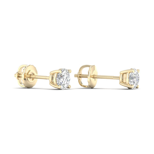 1/2 ctw Classic Round Lab Grown Solitaire Ear Stud