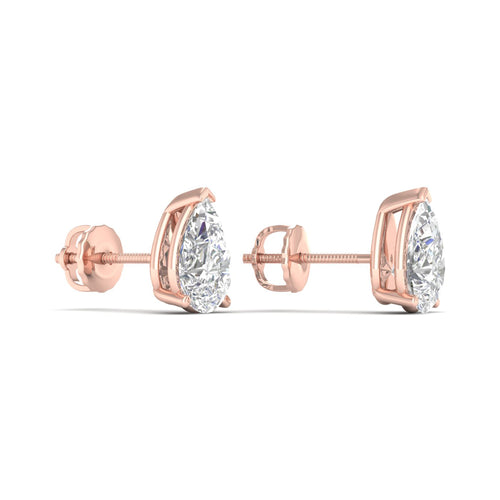 1 1/2 ctw Classic Pear Lab Grown Solitaire Ear Stud