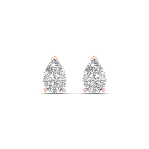 1 1/2 ctw Classic Pear Lab Grown Solitaire Ear Stud