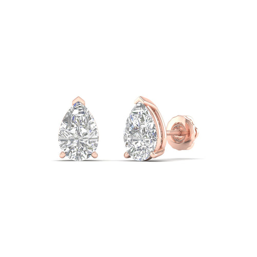 1 1/2 ctw Classic Pear Lab Grown Solitaire Ear Stud