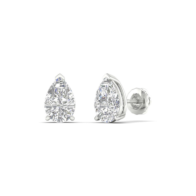 1 1/2 ctw Classic Pear Solitaire Ear Stud