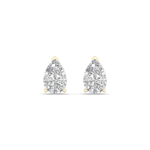 1 1/2 ctw Classic Pear Lab Grown Solitaire Ear Stud