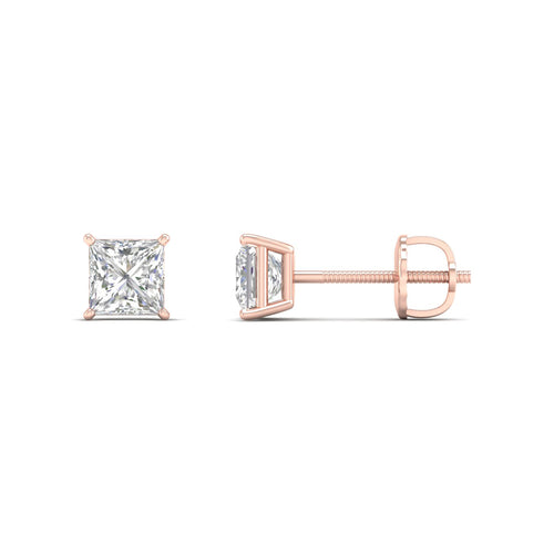 1/2 ctw Classic Princess Lab Grown Solitaire Ear Stud