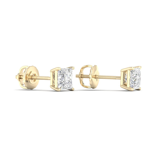 1/2 ctw Classic Princess Lab Grown Solitaire Ear Stud