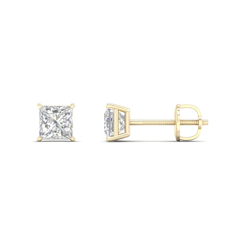 1/2 ctw Classic Princess Lab Grown Solitaire Ear Stud