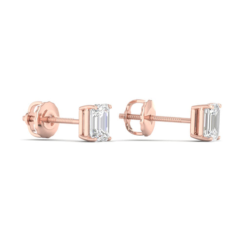 1/2 ctw Classic Emerald Lab Grown Solitaire Ear Stud