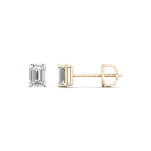 1/2 ctw Classic Emerald Lab Grown Solitaire Ear Stud