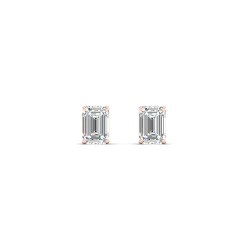 1/2 ctw Classic Emerald Lab Grown Solitaire Ear Stud