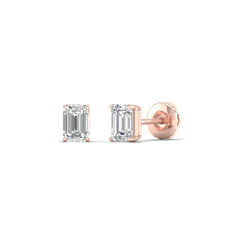 1/2 ctw Classic Emerald Lab Grown Solitaire Ear Stud