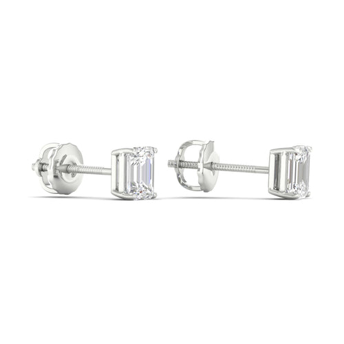1/2 ctw Classic Emerald Lab Grown Solitaire Ear Stud