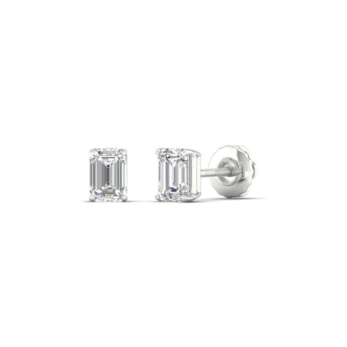 1/2 ctw Classic Emerald Lab Grown Solitaire Ear Stud