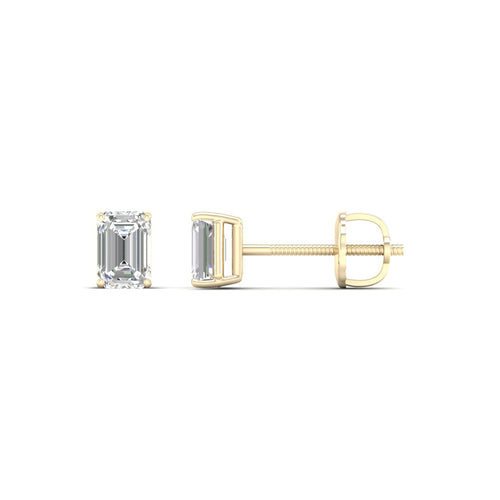 1/2 ctw Classic Emerald Lab Grown Solitaire Ear Stud