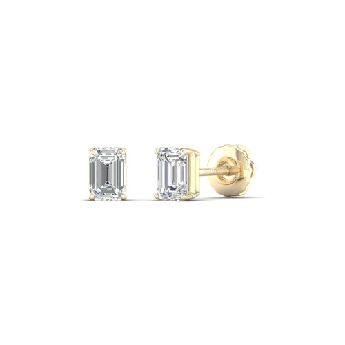 1/2 ctw Classic Emerald Lab Grown Solitaire Ear Stud