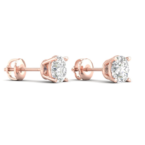 7 ctw Classic Round Lab Grown Solitaire Ear Stud