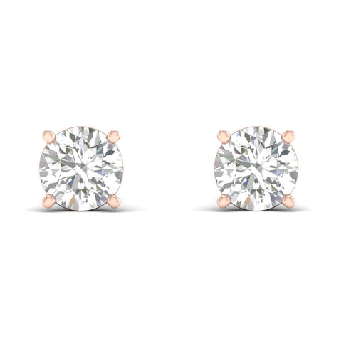 7 ctw Classic Round Lab Grown Solitaire Ear Stud