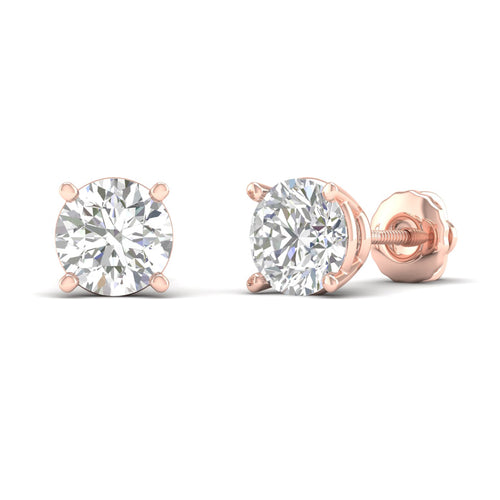 7 ctw Classic Round Lab Grown Solitaire Ear Stud
