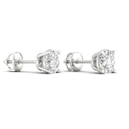 7 ctw Classic Round Lab Grown Solitaire Ear Stud