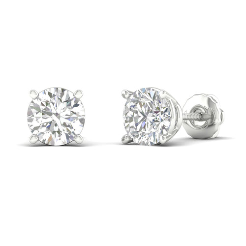 7 ctw Classic Round Lab Grown Solitaire Ear Stud