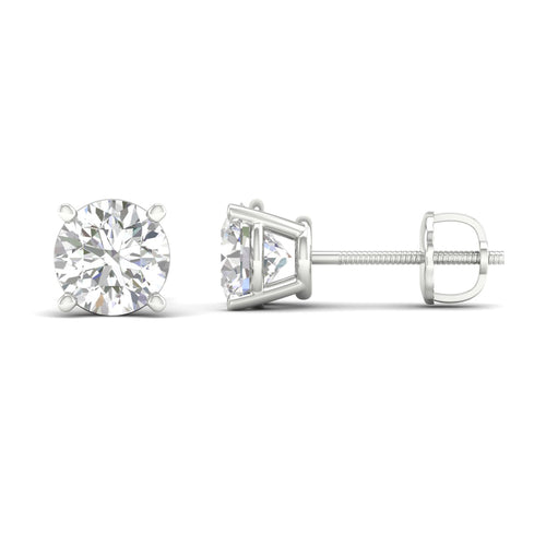 7 ctw Classic Round Lab Grown Solitaire Ear Stud