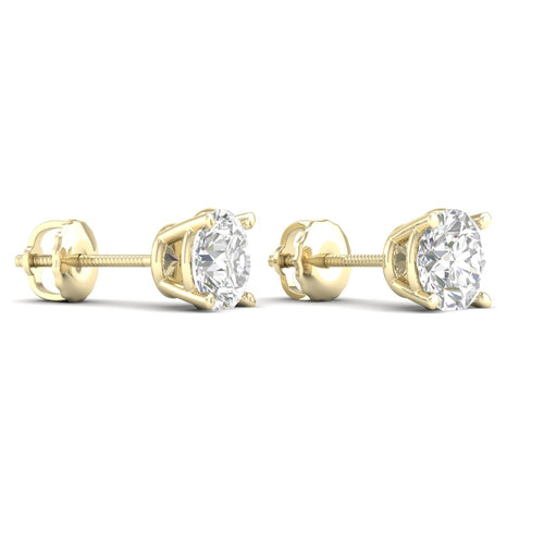 7 ctw Classic Round Lab Grown Solitaire Ear Stud