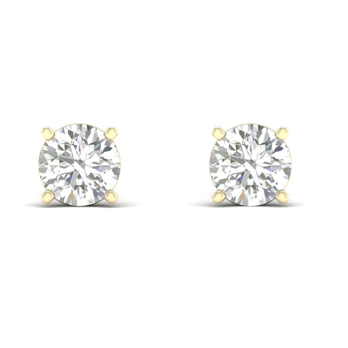 7 ctw Classic Round Lab Grown Solitaire Ear Stud