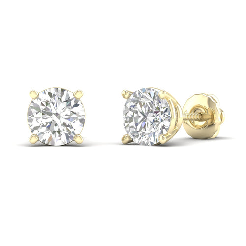 7 ctw Classic Round Lab Grown Solitaire Ear Stud