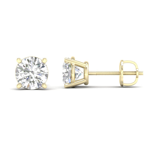 7 ctw Classic Round Lab Grown Solitaire Ear Stud