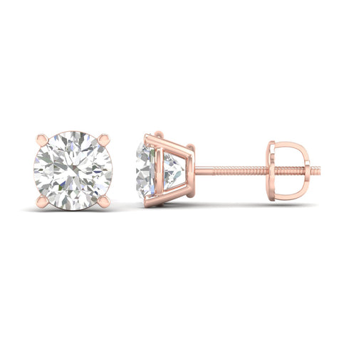 8 ctw Classic Round Lab Grown Solitaire Ear Stud