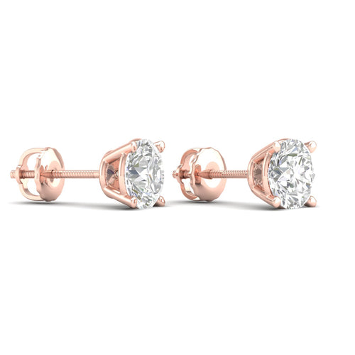 8 ctw Classic Round Lab Grown Solitaire Ear Stud