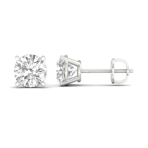 8 ctw Classic Round Lab Grown Solitaire Ear Stud