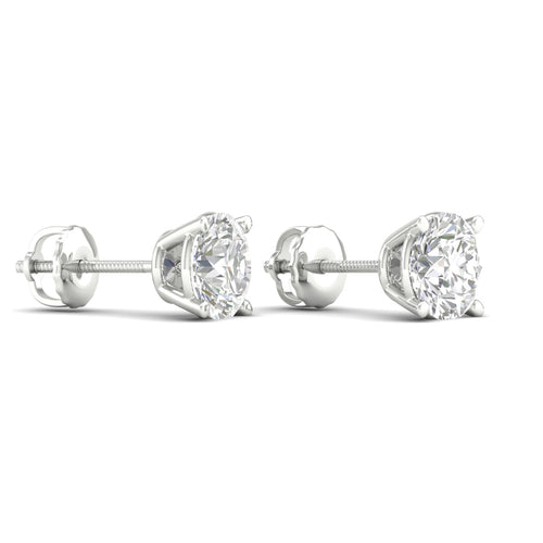 8 ctw Classic Round Lab Grown Solitaire Ear Stud