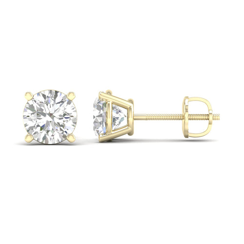 8 ctw Classic Round Lab Grown Solitaire Ear Stud