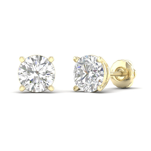 8 ctw Classic Round Lab Grown Solitaire Ear Stud