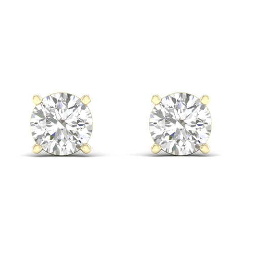 8 ctw Classic Round Lab Grown Solitaire Ear Stud