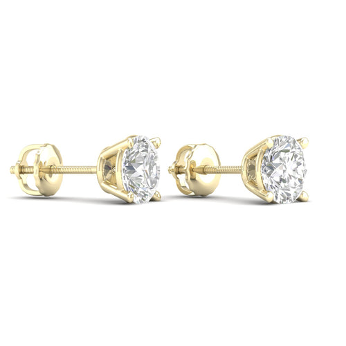 8 ctw Classic Round Lab Grown Solitaire Ear Stud