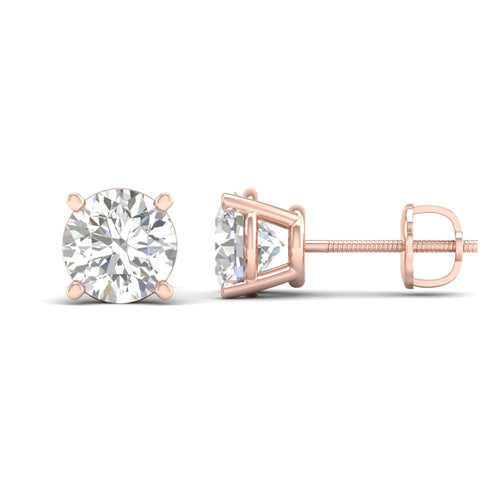 9 ctw Classic Round Lab Grown Solitaire Ear Stud