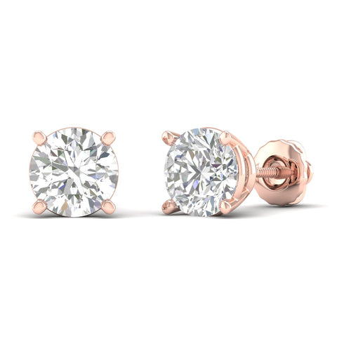 9 ctw Classic Round Lab Grown Solitaire Ear Stud