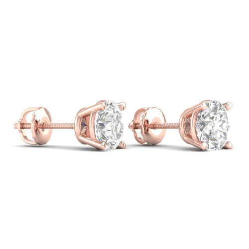 9 ctw Classic Round Lab Grown Solitaire Ear Stud