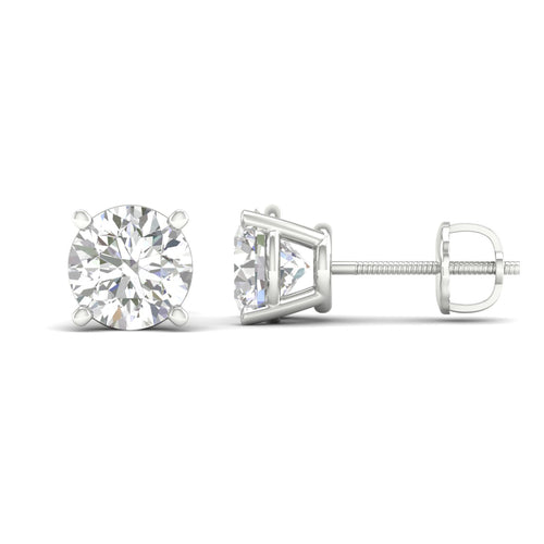 9 ctw Classic Round Lab Grown Solitaire Ear Stud