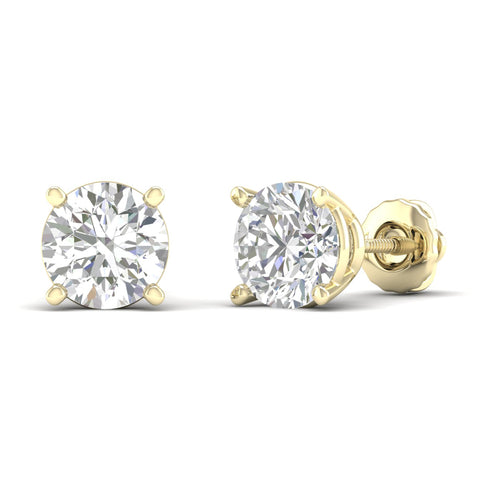9 ctw Classic Round Lab Grown Solitaire Ear Stud