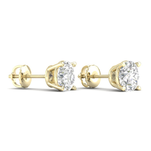 9 ctw Classic Round Lab Grown Solitaire Ear Stud