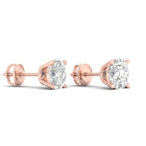 10 ctw Classic Round Lab Grown Solitaire Ear Stud