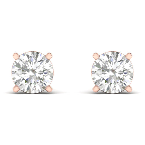 10 ctw Classic Round Lab Grown Solitaire Ear Stud