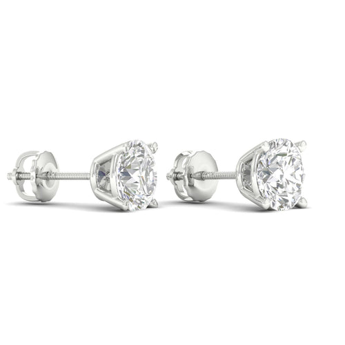 10 ctw Classic Round Lab Grown Solitaire Ear Stud