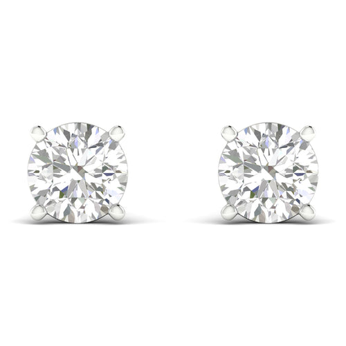 10 ctw Classic Round Lab Grown Solitaire Ear Stud