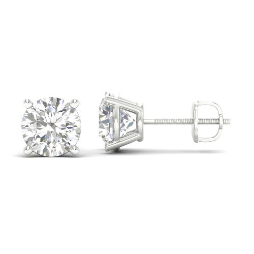 10 ctw Classic Round Lab Grown Solitaire Ear Stud