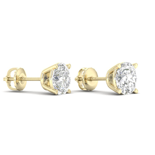 10 ctw Classic Round Lab Grown Solitaire Ear Stud