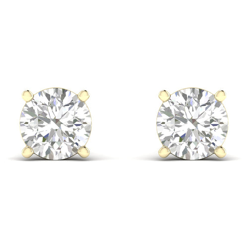 10 ctw Classic Round Lab Grown Solitaire Ear Stud