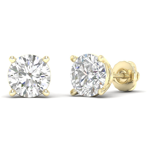 10 ctw Classic Round Lab Grown Solitaire Ear Stud